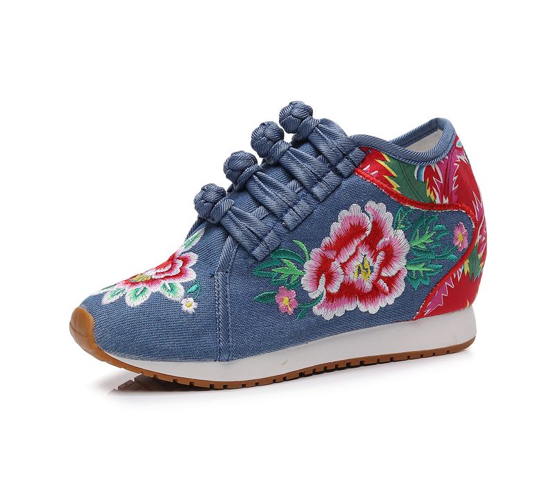 Keine Schuhkartonware, Niedrige High Heels im Ethno-Stil, Reise-Stoffschuhe mit Stickerei, Damenschuhe_voghion.com