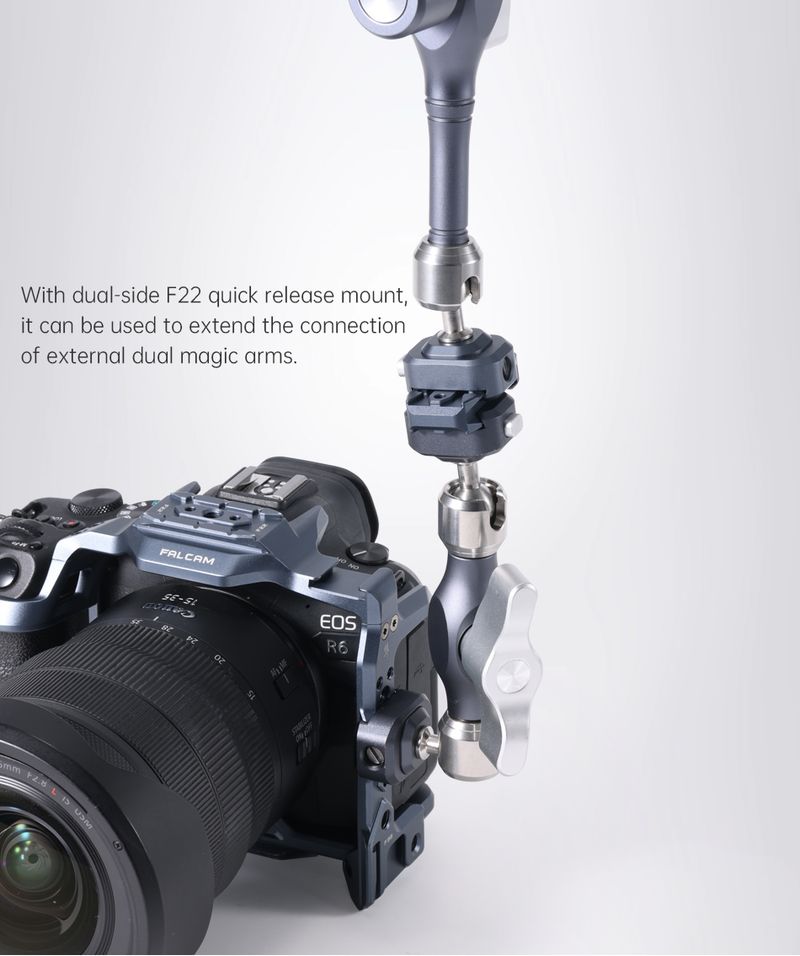 Ulanzi FALCAM F22 & Kaltschuh Drei Position Dual Head Schnellwechselplatte für Mikrofon Fülllicht Magic Arm_voghion.com