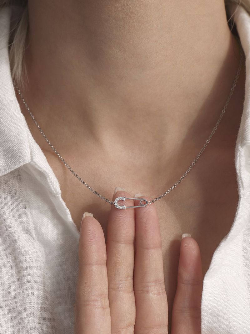 Set di gioielli con spilla in zircone, collana doppia, braccialetto delicato, piccolo regalo di gioielli_voghion.com