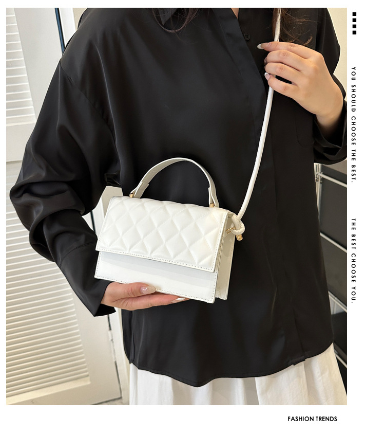 2023 new fashion simple small fragrant wind women's bag net red niche women's bag rhombus single shoulder diagonal bag design sense_voghion.com