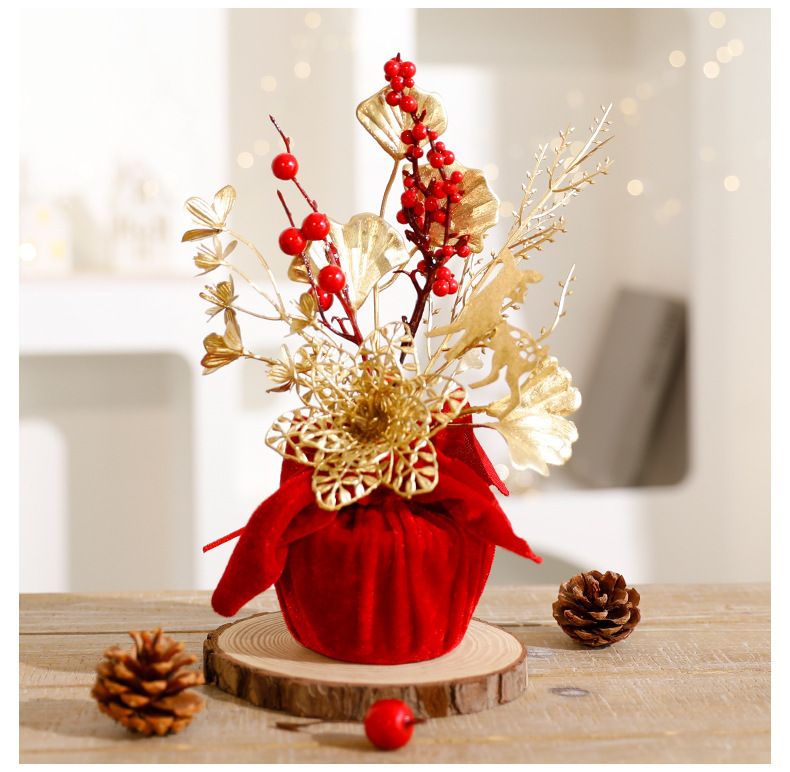 Tiges de baies de Noël d'art moderne - Décorations de Noël en plastique à faire soi-même pour table, couronnes et présentations festives (lot de 12, rouge/vert)_voghion.com