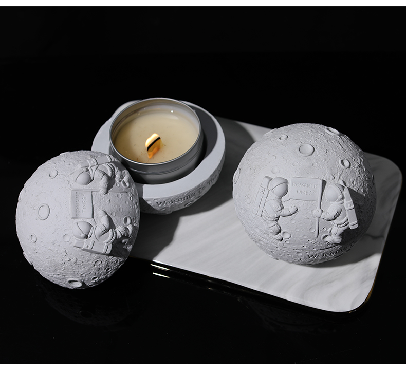 Moon Fireless Gypsum Aromatherapy Candle Fragrance Expanding Stone Crowd Ins Decoration Planet Men's with Hand Gift_voghion.com