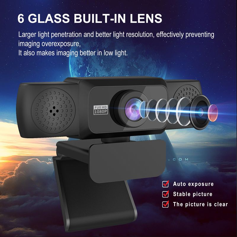Nueva computadora S5 de alta definición 1080P con cámara de conferencia giratoria de 360 grados para transmisión en vivo de cursos en línea_voghion.com