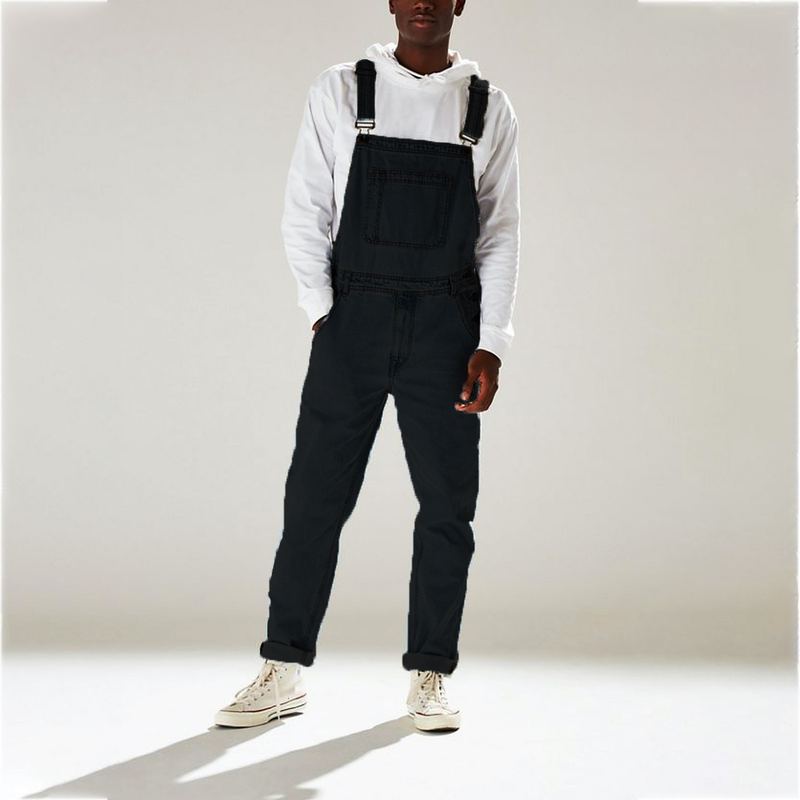 New 2019 Summer Street Trendy Strap Pants High Waist Men's Jeans_voghion.com