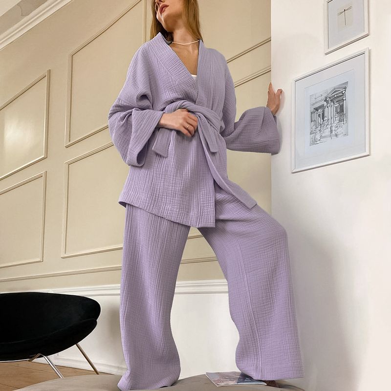 Damesbroekpak in effen kleur_voghion.com