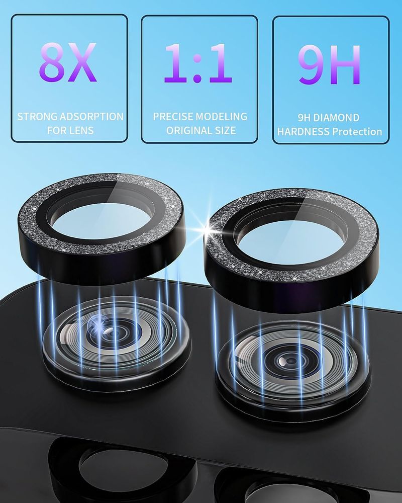 Bling Tiny Diamond Alloy Camera HD Glass Protector For Samsung Galaxy Z Flip 6 Flip 5 5G Glitter Metal Lens Ring Cap Locator_voghion.com