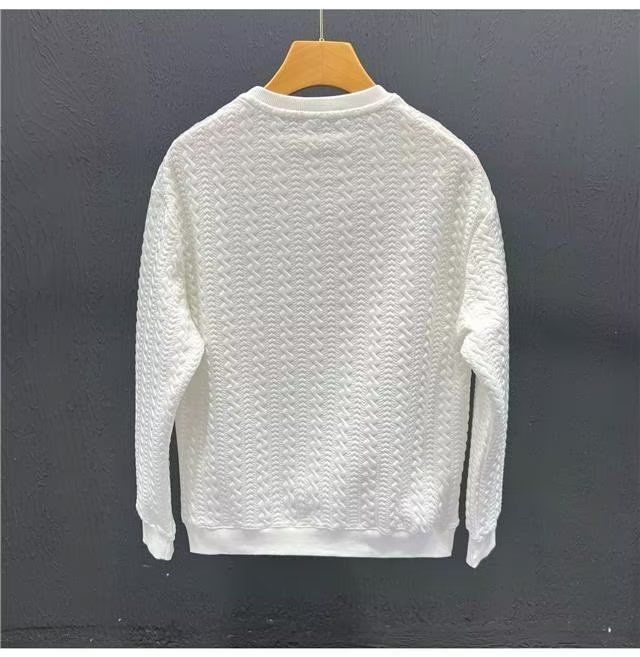 Abbigliamento 2024 Nuovo Waffle Girocollo Casual Felpa Uomo Ins Etichetta Orso Cartone Animato Bello Uomo Primavera E Autunno Largo_voghion.com