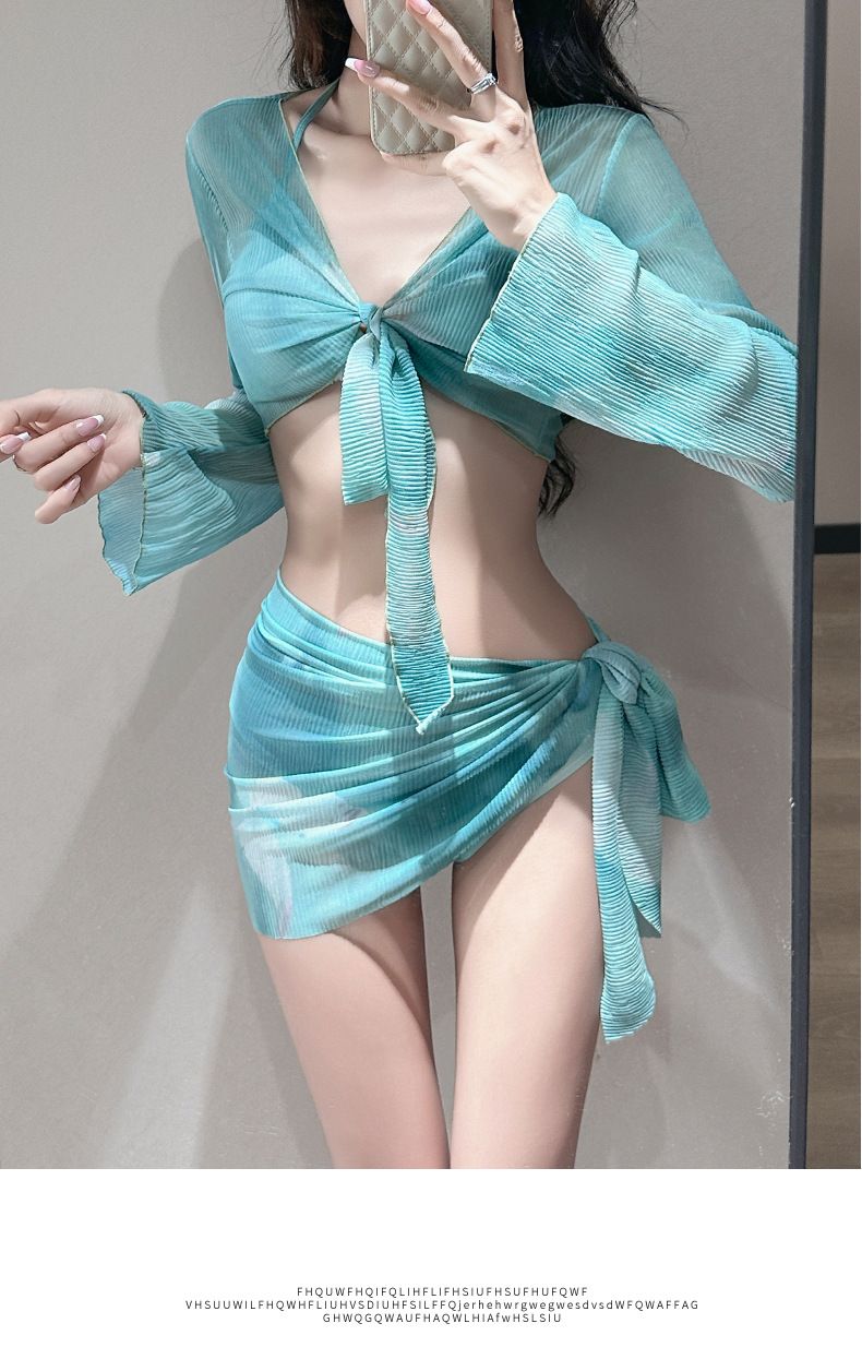 Bikini For Women, Two-Piece Four-Piece Set, Long Sleeve, Sun Protection, Sexy Girl, Brightening, Beach Vacation, Hot_voghion.com