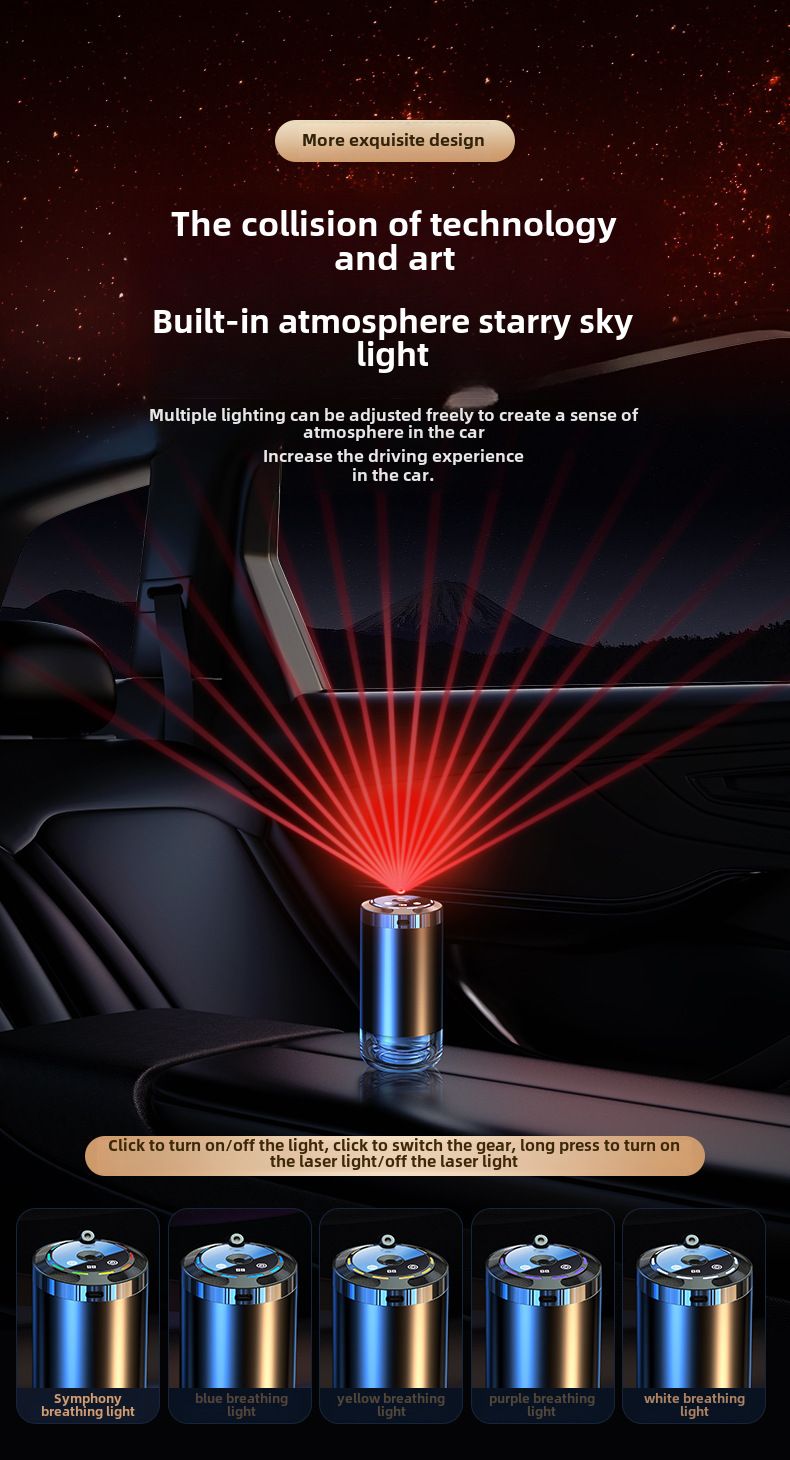 Smart Car Aromatherapy Humidifier High-end Decoration Romantic Star Ceiling Car Perfume Ceiling Lamp Aromatherapy Factory_voghion.com