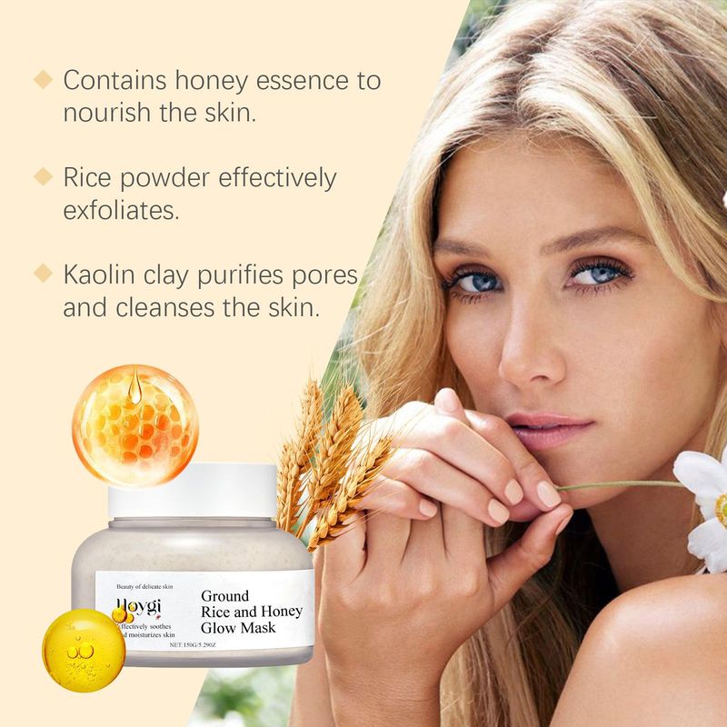 Reis Hunneg Feuchtigkeitsspenderend an ophellend Mask Feuchtigkeitsspenderend, hydratiséierend, pflegend a verbessert de Glanz vun der Gesiichtshaut_voghion.com