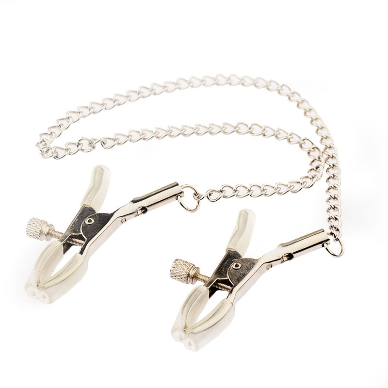 Klammer Metallnippel mit Metallkette für Frauen Fetisch zur Brust Schamlippen Clip Stimulation Massagegerät Bdsm Bondag_voghion.com