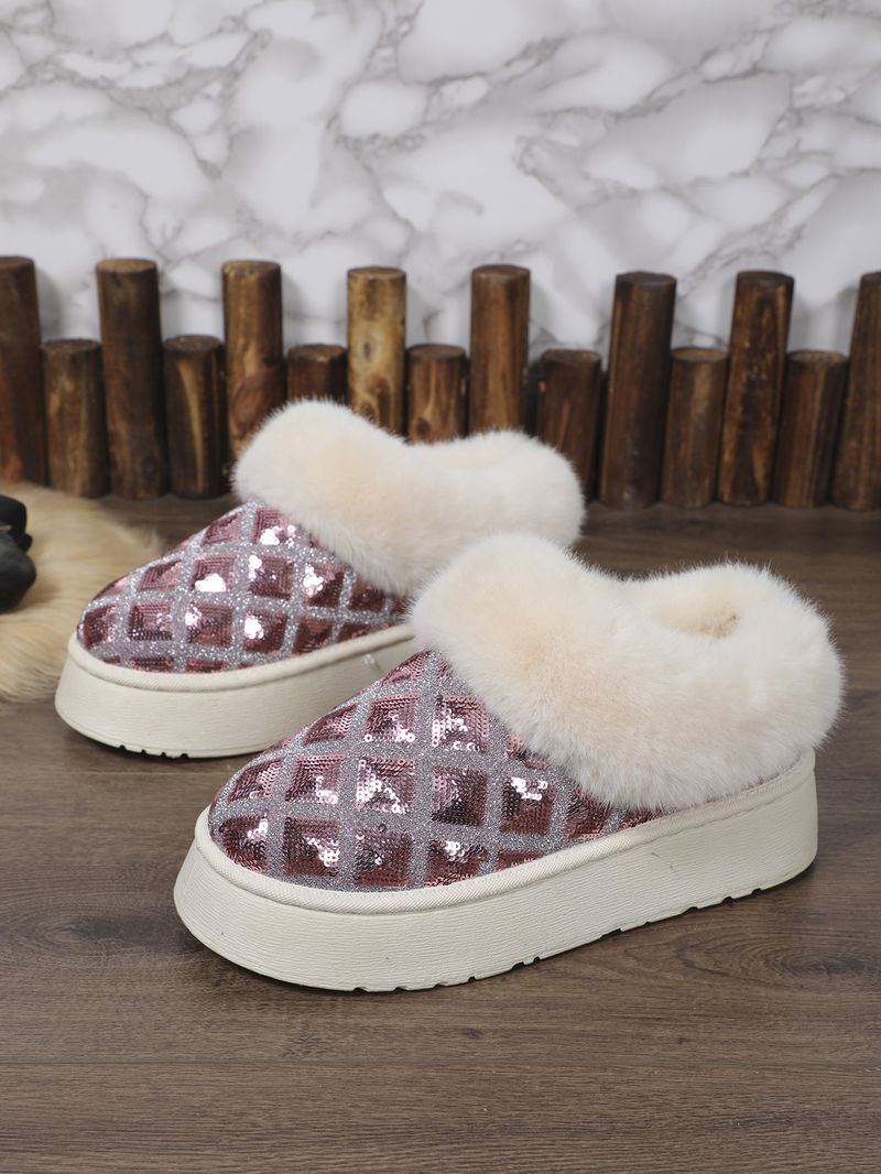 Nuovi stivali da neve casual con plateau e slip-on, caldi stivali bassi e pelosi_voghion.com