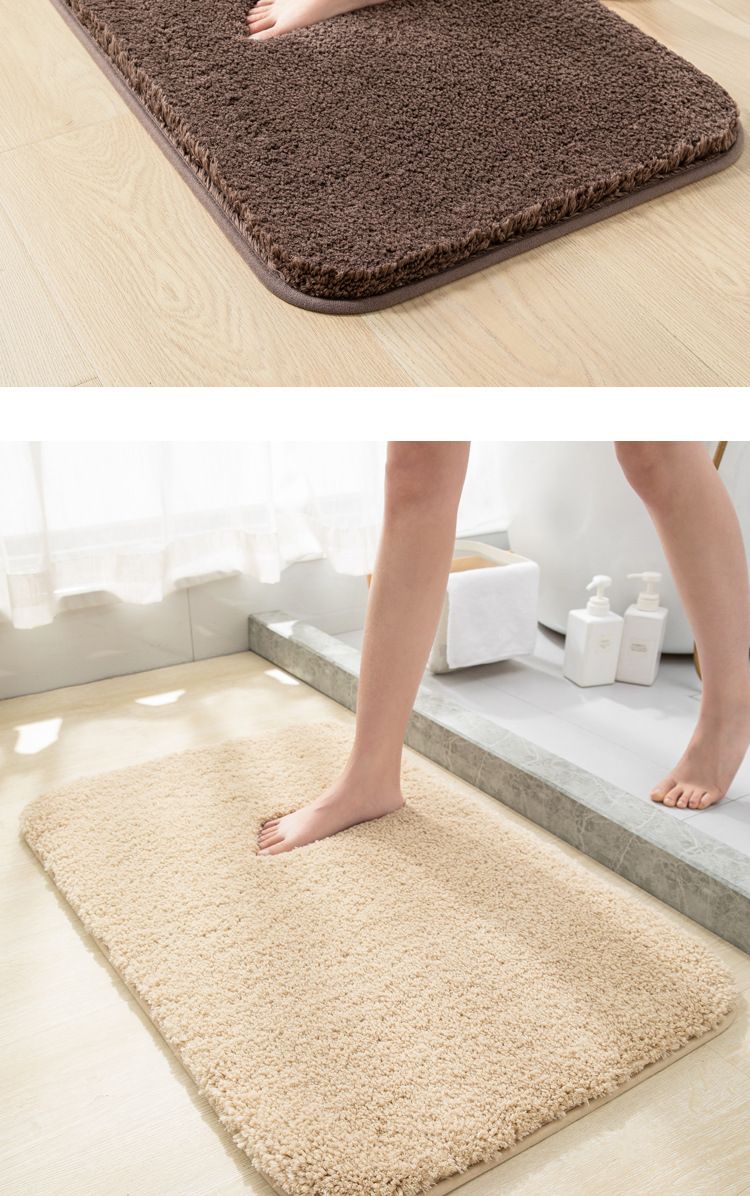 Plush Bathroom Rug - Super Absorbent & Non-Slip Square Floor Mat For Bathroom & Shower (Soft & Thick Memory Foam Carpet)_voghion.com