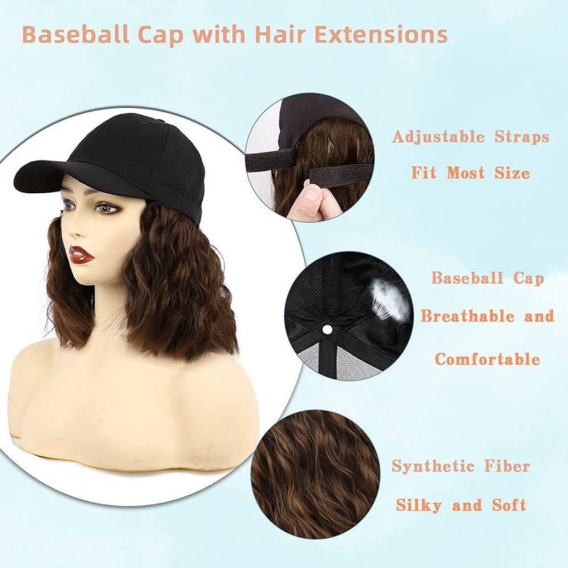 Berretto da baseball con anatra, berretto corto e riccio, parrucca, alta temperatura, seta soffice e traspirante_voghion.com