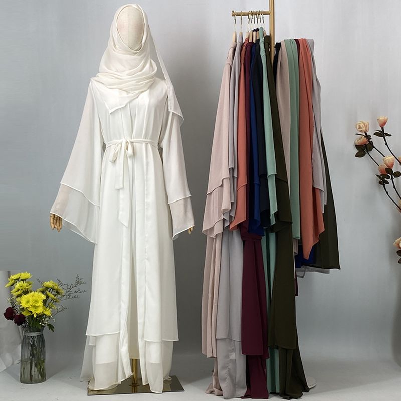 Ramadan Chiffon Open Abaya Dubai Türkei Kaftan Muslim Für Frauen Kimono Modest Robe Femme Kaftan Marocain Islam Kleidung Kleid_voghion.com