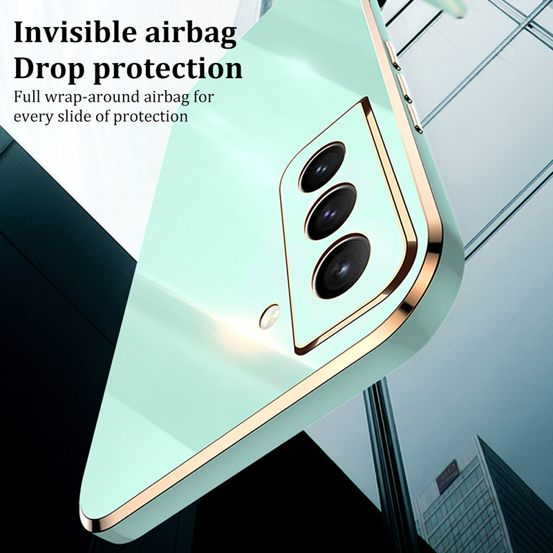 LOVECOM Plating Firkantet ramme telefon etui til Samsung S21 Ultra S21Plus S21 etui cover til Galaxy S 21 Blødt silikone etui_voghion.com