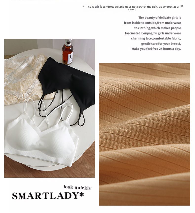 Wireless underwear women's seamless back soft support push-up with chest pad breathable breast-collecting anti-sagging bra_voghion.com