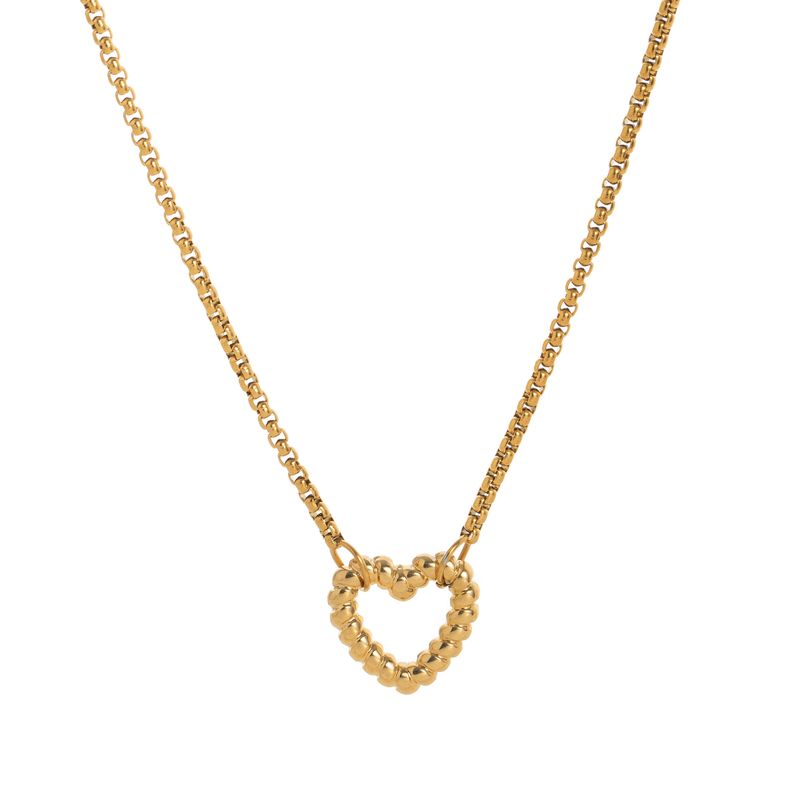 Bijoux pour femmes en acier inoxydable, placage sous vide au four, véritable or, anneau ouvert torsadé, perle, trombone, chaîne de base détachable_voghion.com