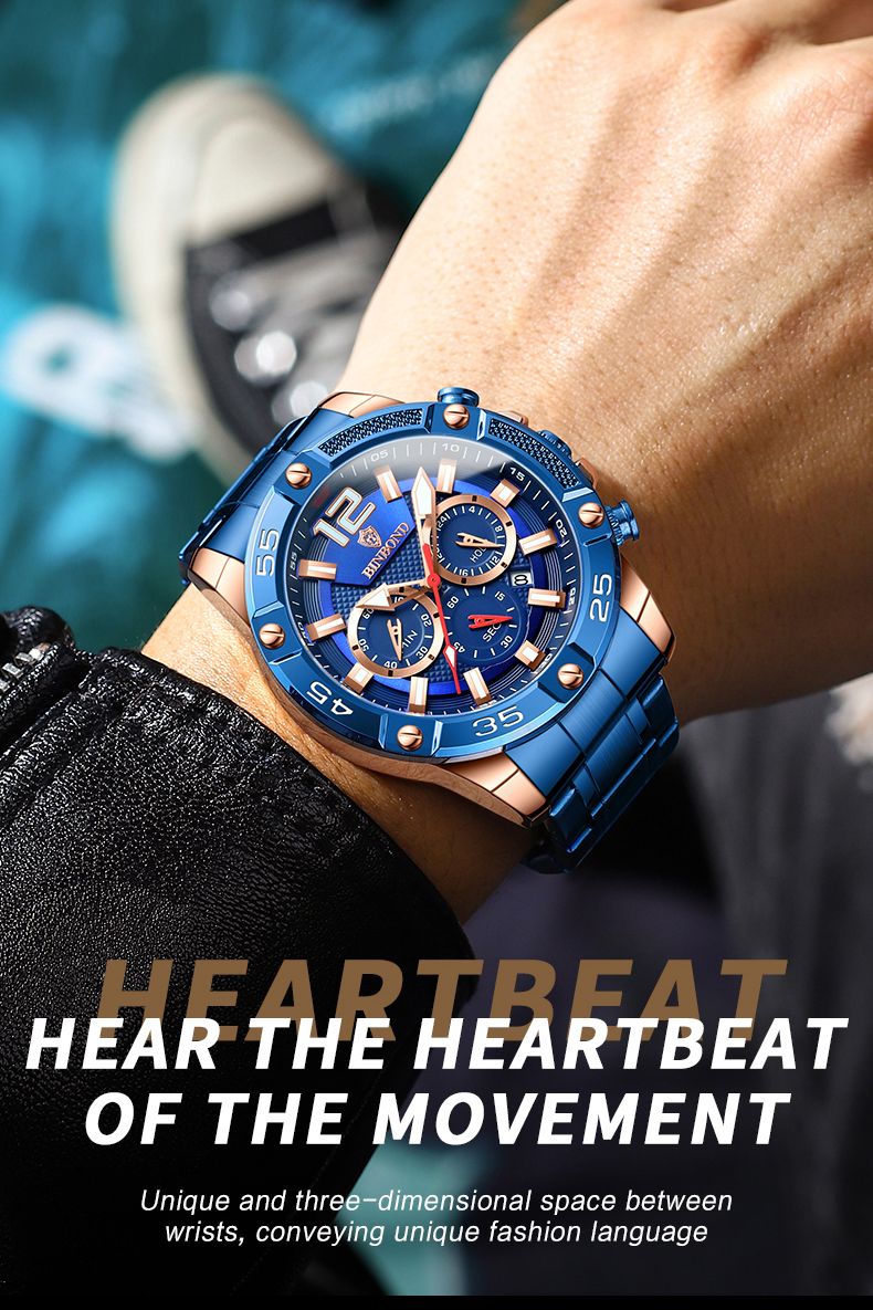 Business Männer Quarz Uhren Sport Wasserdichte Armbanduhren Edelstahl Band Chronograph Datum Uhr Relogio Masculino_voghion.com