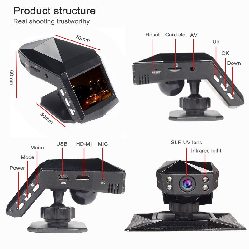 Auto DVR Dash Cam 4k HD 1080P Videorecorder 170 Hoek Nachtzicht Autorecorders Fietsopname Dash Camera Videoregistrator_voghion.com