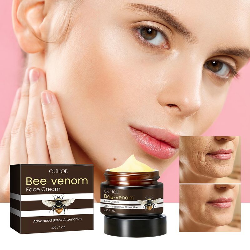 OUHOE krema za obraz z čebeljim strupom, bledi drobne gubice na vratu okoli oči, vlažilna, učvrstitvena, zapolnjujoča in proti staranju_voghion.com