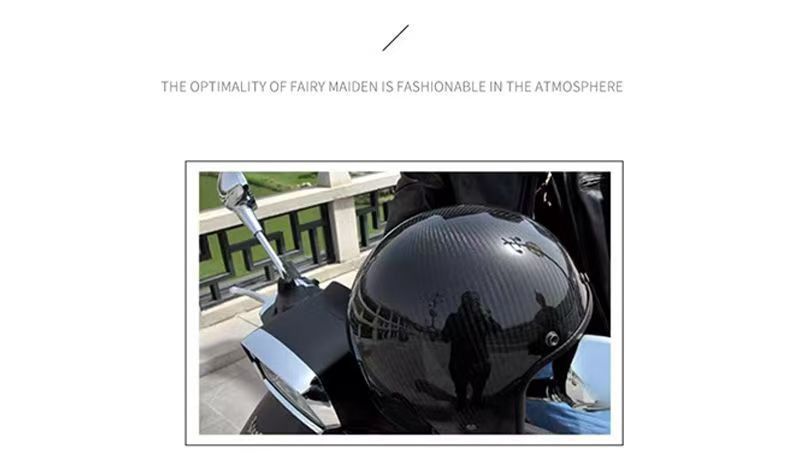 Casque de moto rétro en fibre de carbone certifié 3C avec Bluetooth – Tissage forgé 3K/12K, verres et visières interchangeables_voghion.com