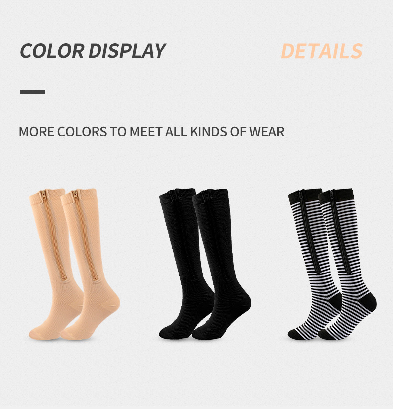 Kousen Sport druk sokken Compressie rits sokken zipsox stretch been sokken cover teen stijl_voghion.com