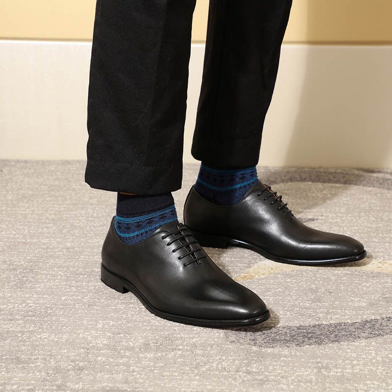 High-End-Lederschuhe für Männer Rindsleder grau braun ein Stück Leder handgefertigte Herrenschuhe Herren Hochzeit Bankett Business formelle Schuhe_voghion.com