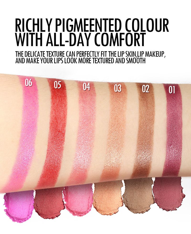 Anglicolor 6-teiliges Schimmer-Lippenstift-Set – wasserfestes, nicht klebendes, lang anhaltendes Lipgloss-Set mit perlmuttartigen und metallischen Finishes für jeden Tag_voghion.com
