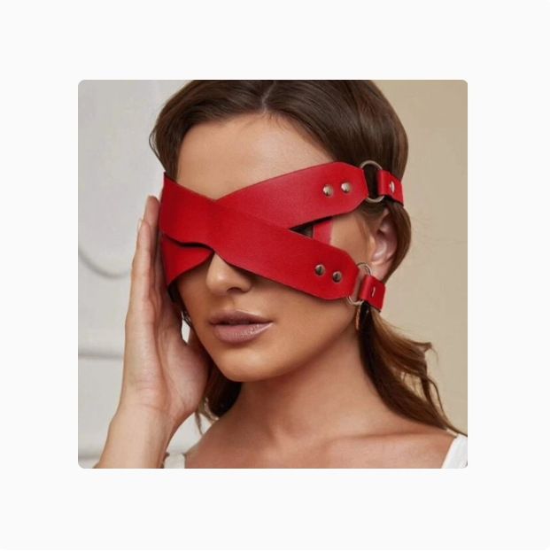Unisex Cosplay Erwachsene Schwarz Leder SM Alternative Spielzeug Erotische Augenmaske Bondage Restraint Factory_voghion.com