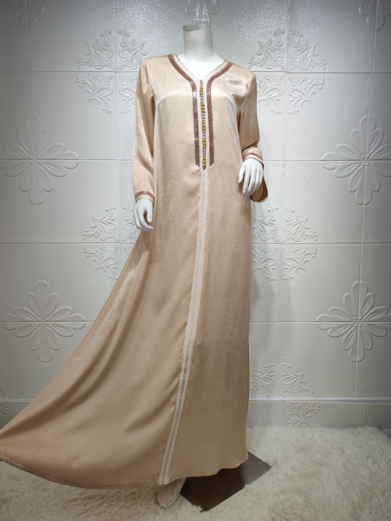 Moslimkleding voor dames Damesmode abaya Abaya Hot diamanten jurk Grote maat abaya_voghion.com
