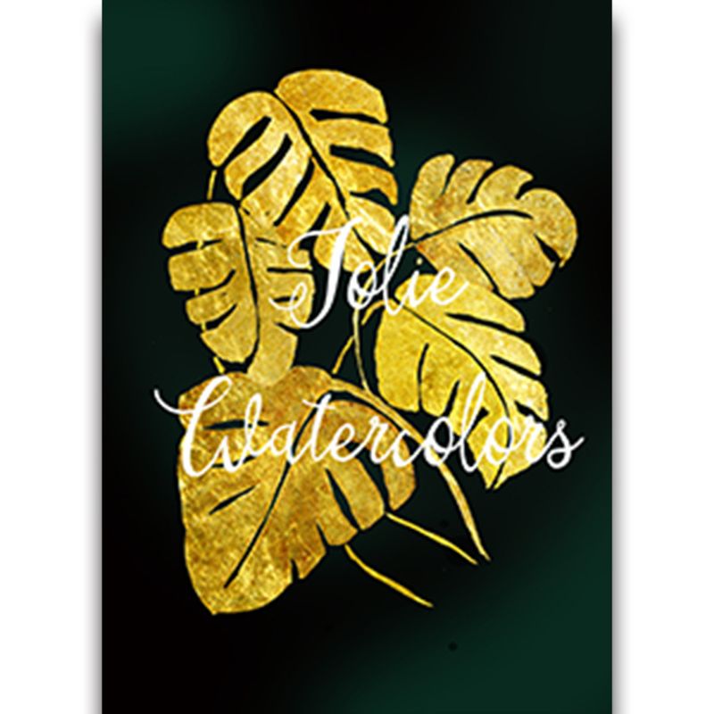 Black Gold Leaf Living Hanging Nordic Landscape Canvas Core Abstract Dining Room Decorative Painting_voghion.com