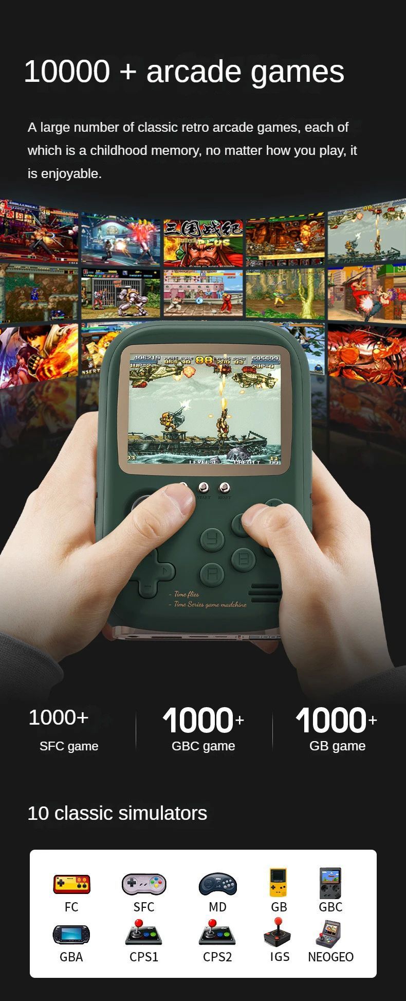 Console di gioco portatile Power Bank 2 in 1 classe 10000_voghion.com