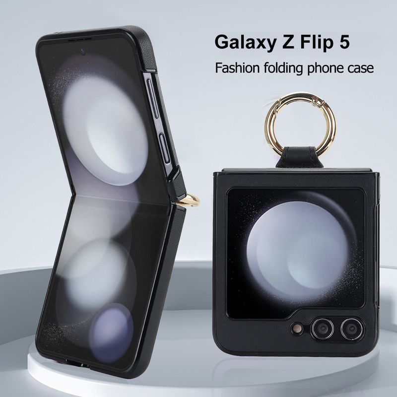 Applicable to Samsung ZFlip6 mobile phone case, rhombus ring, small fragrant wind folding protective case, zflip5/4 leather case, high-end._voghion.com