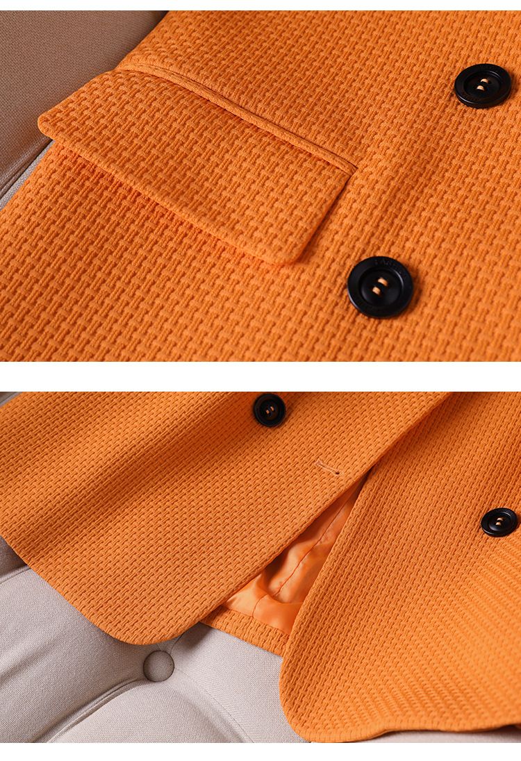 Costum casual verde pentru femei, costum de toamnă și iarnă, ținută formală profesională, stil zeiță, costum mic, palton cu patru nasturi_voghion.com