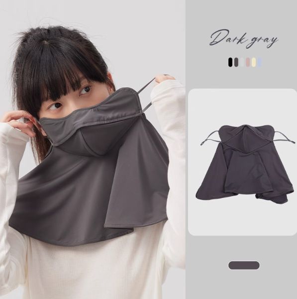 Máscara de velo para el sol, protección UV completa, para mujer, para ciclismo al aire libre, de seda helada_voghion.com