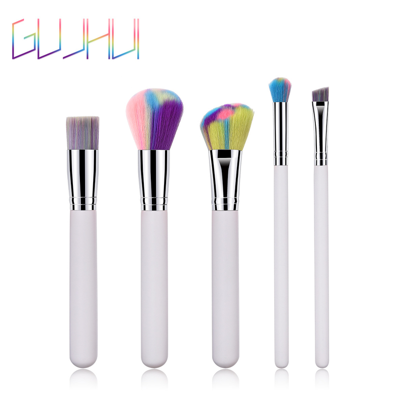 Pennelli per trucco da 5 pezzi, strumenti di bellezza, manico in legno Yuncai, tubo per la bocca, capelli in nylon GUJHUI_voghion.com