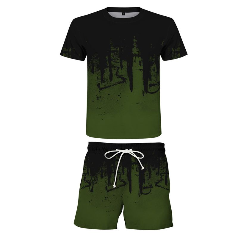 Men's and Women's Set 3D Digital Printed T-shirt Fashion Casual Inkjet Pattern_voghion.com