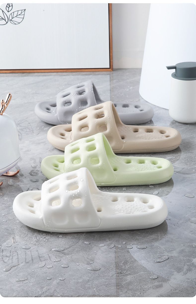 Damen-Badehausschuhe mit Auslaufschutz für den Sommer, geeignet für die Dusche zu Hause, rutschfest, schnelltrocknend, mit Hohlmuster für Herren_voghion.com
