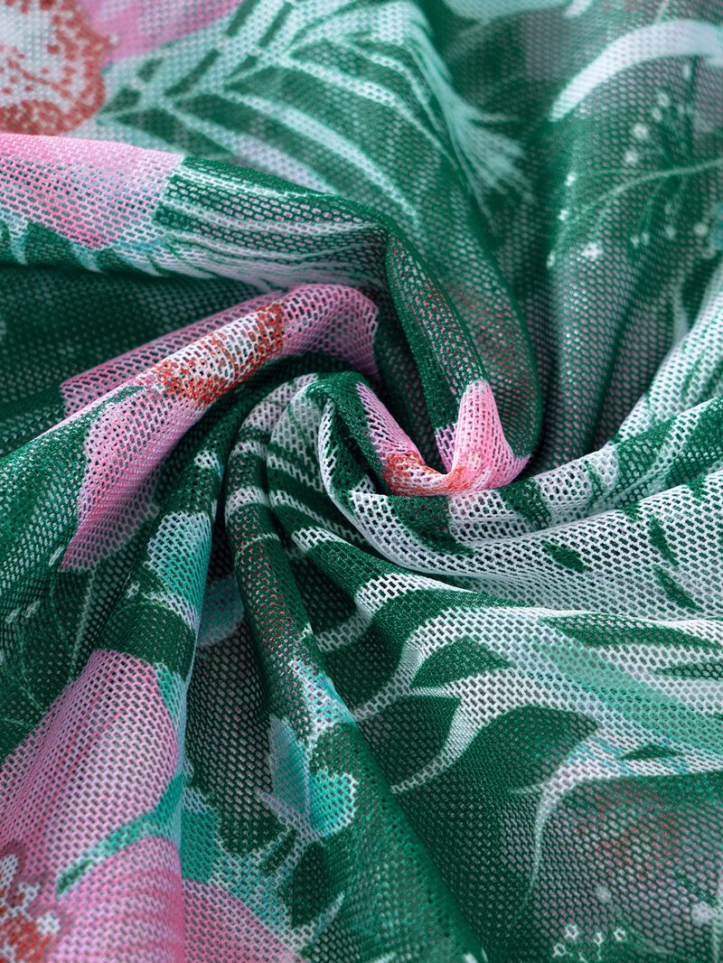 Dammekleeder Moud Dräi-Stéck Bikini mat méifaarwegem Drock_voghion.com