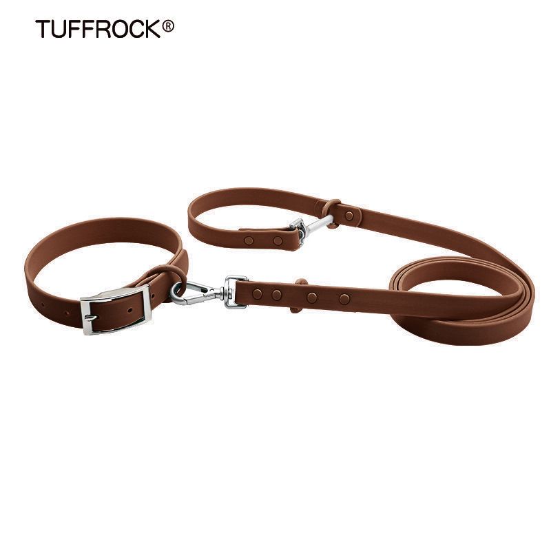 PVC-wasserdichtes Hundehalsband, weiche, silikonartige Doppelkopf-Leine für Haustiere_voghion.com