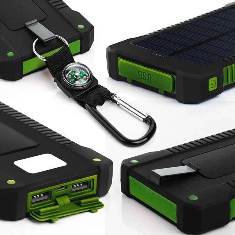 Batterie externe solaire 200 000 mAh, ultra-capacité, étanche, portable, LED, pour iPhone et Xiaomi_voghion.com