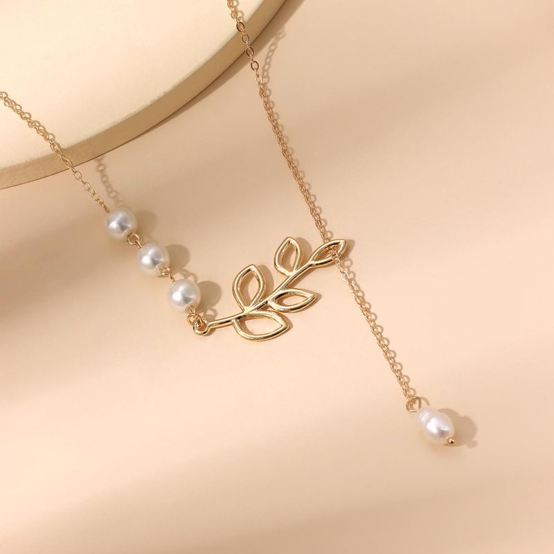 Neue Halskette, Anhänger aus echter Perle, kurze Schlüsselbeinkette für Damen._voghion.com
