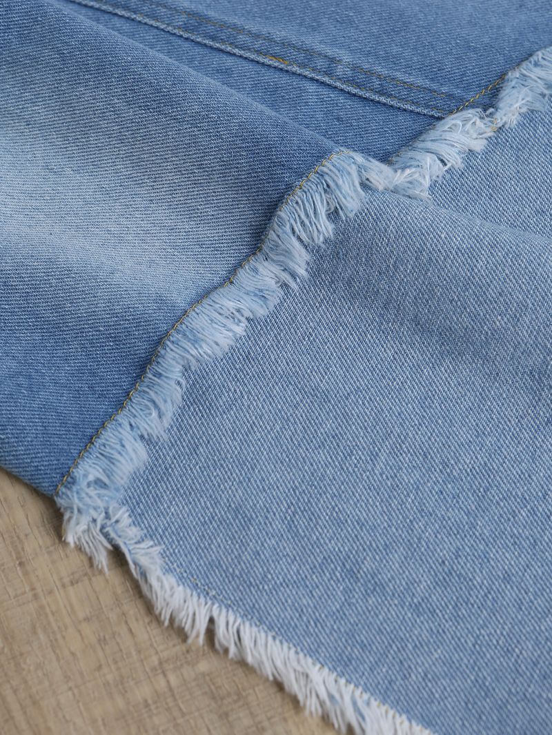 Kids 3-Piece Denim Dress Set With Belt & Striped Vest Top - Soft Cotton Blend Outfit For Girls 3-8 Years Trendy Casual Wear_voghion.com