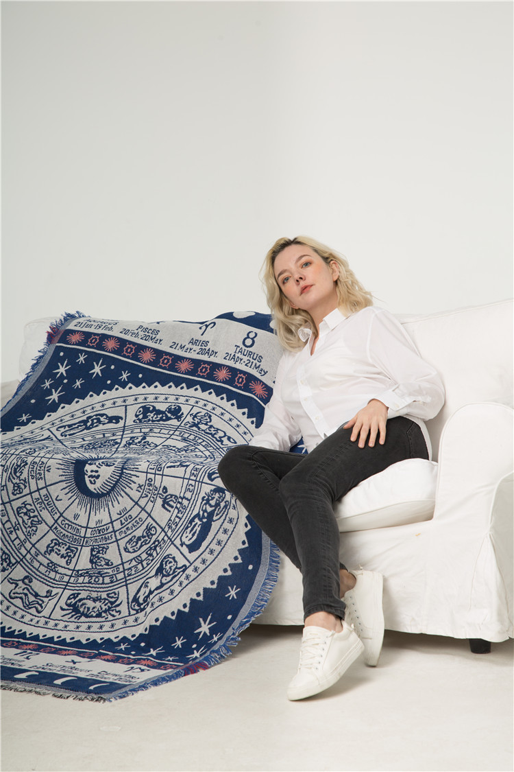 Sofa blanket manta constellation sofa towel American sofa blanket line blanket art Tarot_voghion.com
