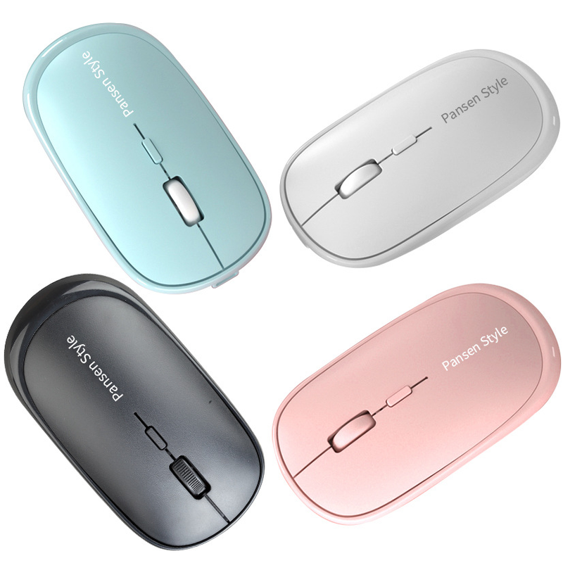 Carregamento Bluetooth Dual-mode sem fio Macaron Color Mouse Notebook silencioso Pink Lady_voghion.com