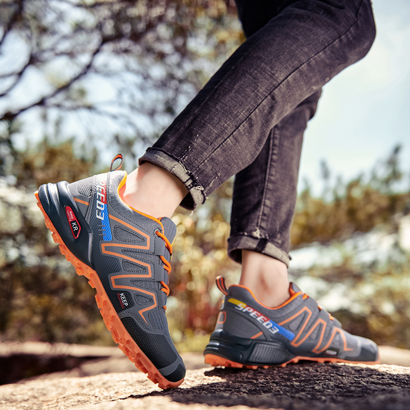 Men's and women's cross-country running shoes Outdoor sports mountaineering air cushion shoes_voghion.com