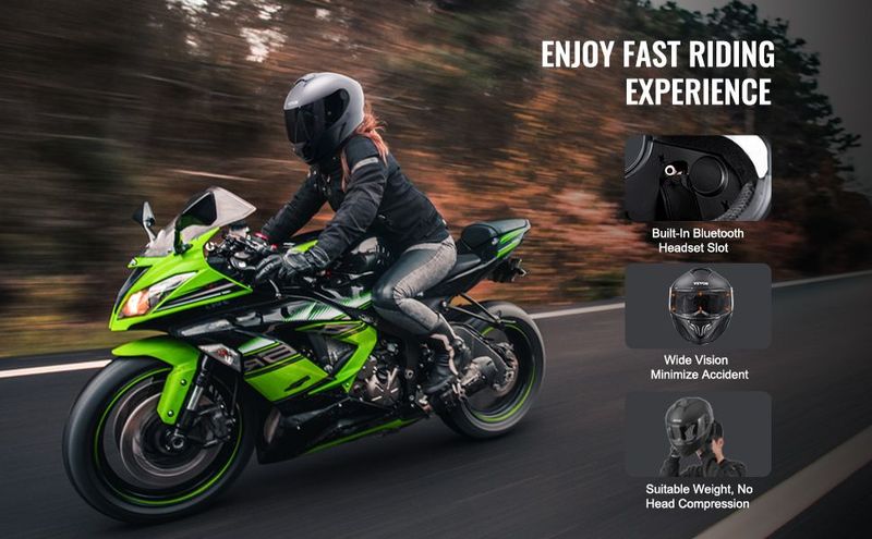 VEVOR Full Face Motorcycle Helmet Motocross Helmet With Bluetooth Slot_voghion.com