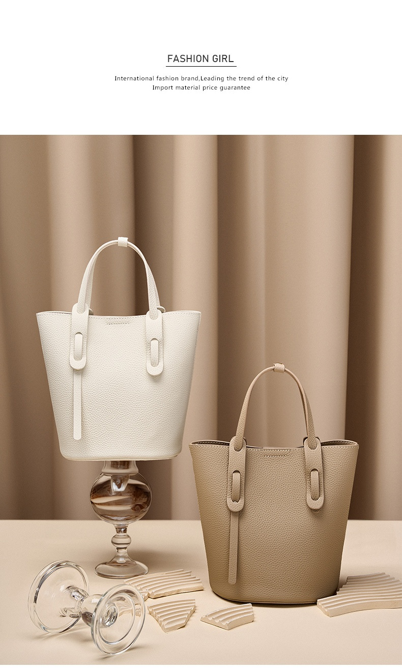 Nuova borsa a secchiello portatile alla moda in morbida pelle bovina con borsa a tracolla singola a spalla di alta qualità Borsa minimalista in pelle bovina con strato superiore per le donne_voghion.com
