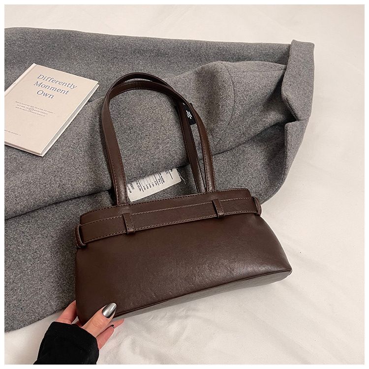 Tote Strukturierte Lässige Vielseitige Gürtelschnalle Schulter Nischendesign Pendlertasche_voghion.com